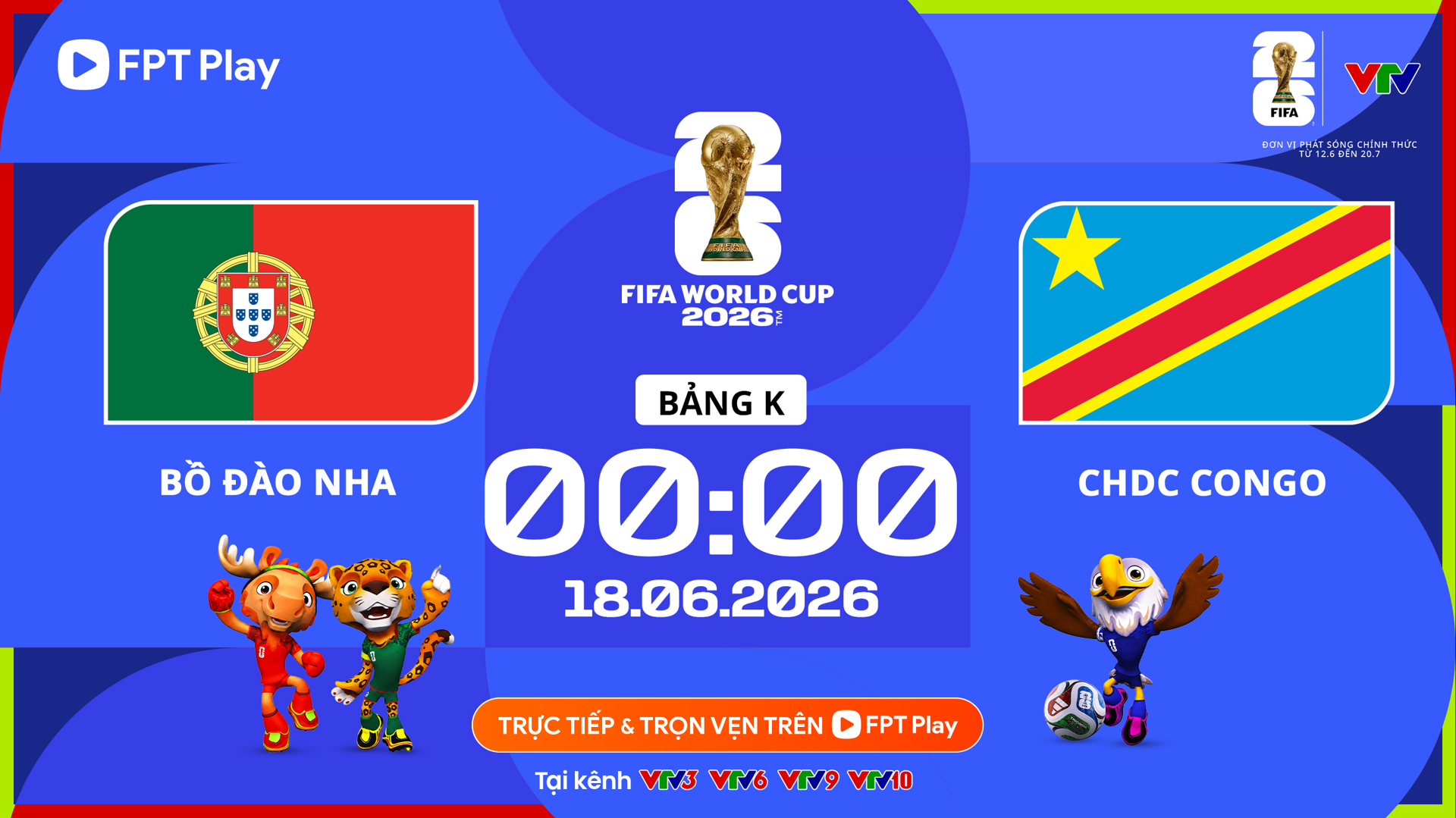 Link xem trực tiếp Bồ Đào Nha và CHDC Congo (bảng K World Cup 2026)

